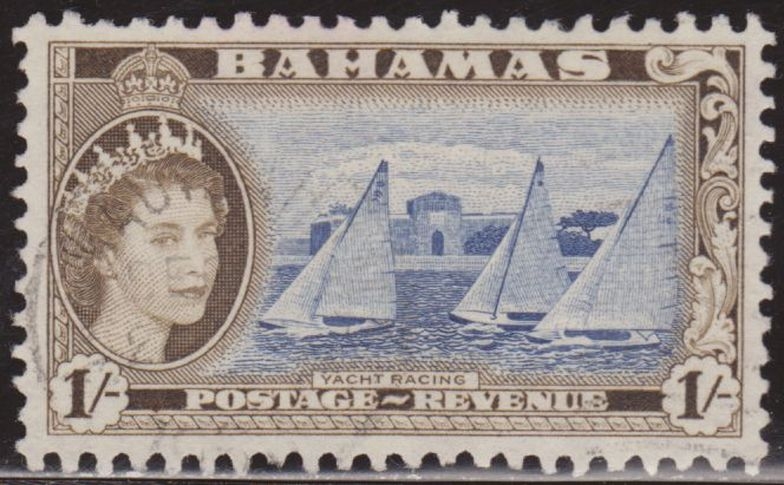 Bahamas 1954 Scott 168 Sello º Coronacion Isabel Yacht Racing Yates Regatas 1Sh